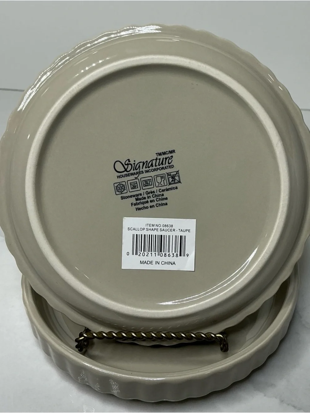 2 Signature Pet Food Tray Trends Tan w/ Paw Print 1” Tall Rim New